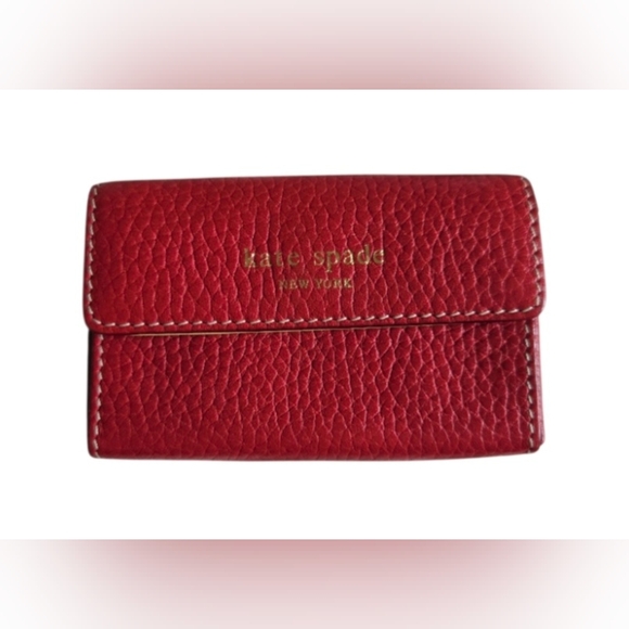 kate spade Handbags - Kate Spade Red Leather Card Holder Wallet